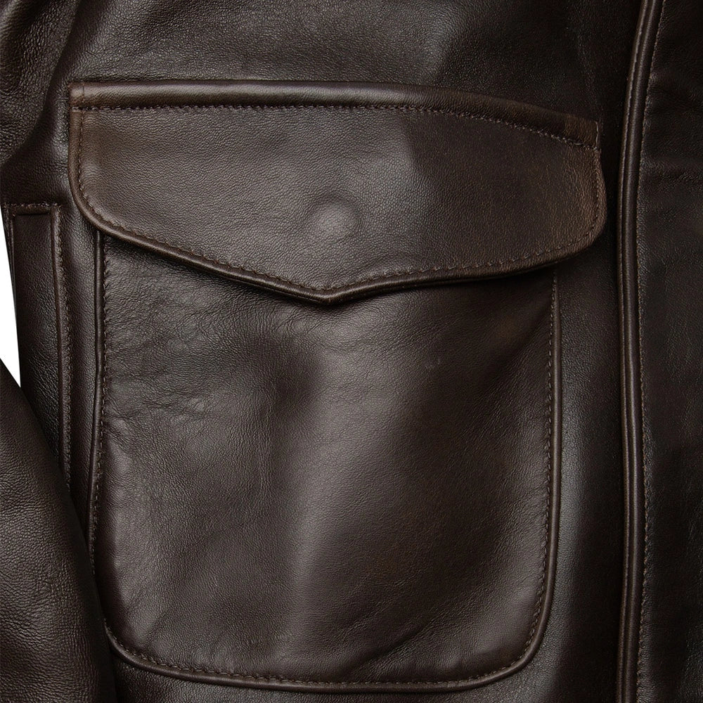 Cockpit USA Mens 100 Mission A-2 Lambskin Leather Flight Jacket - Image 6