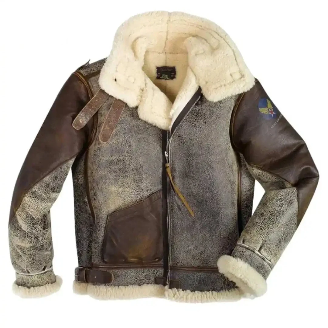 Cockpit USA Men's 100 Mission B-3 Sheepskin Bomber Jacket - Image 5