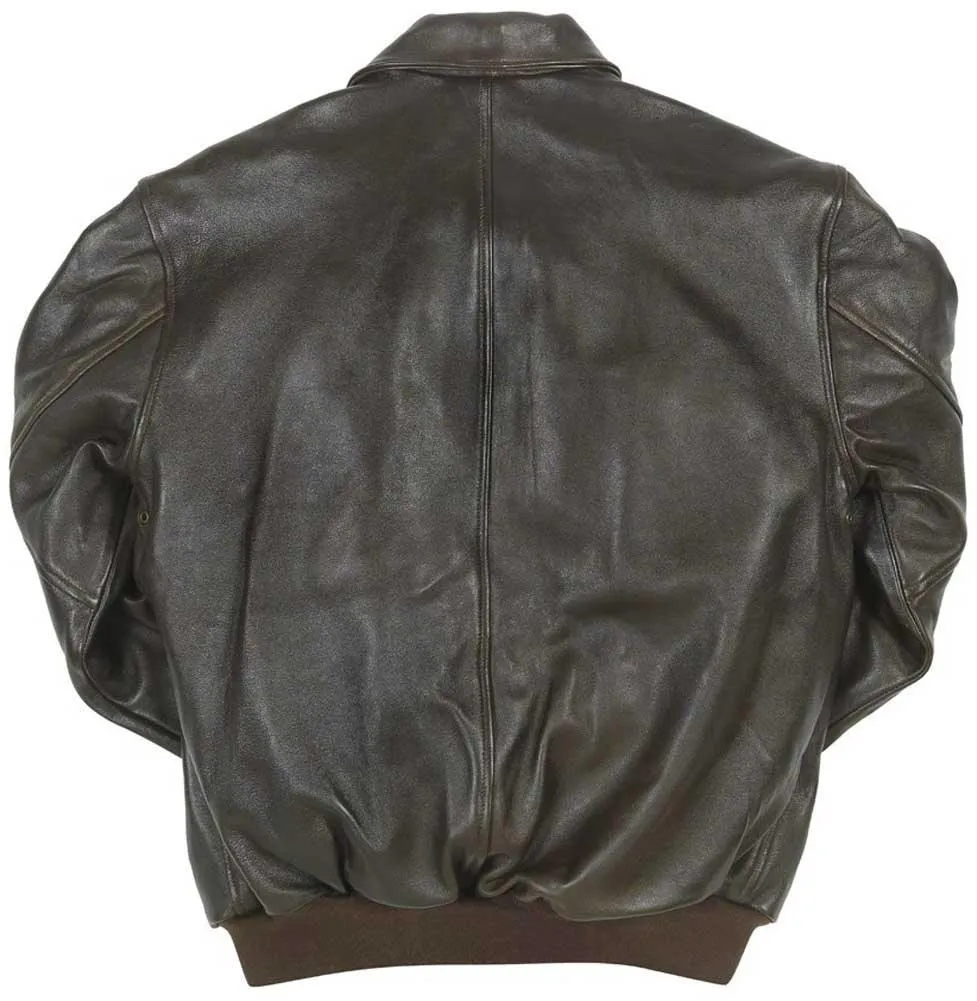Cockpit USA Men's Antique Lambskin Leather A-2 Flight Jacket - Brown - Image 3