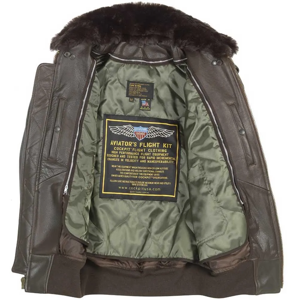 Cockpit USA Men's B-15 Cowhide Flight Jacket - Brown - Image 4
