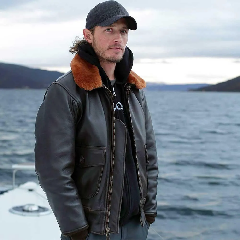 Cockpit USA Men's G-1 Antique Lambskin Leather Flight Jacket - Image 2