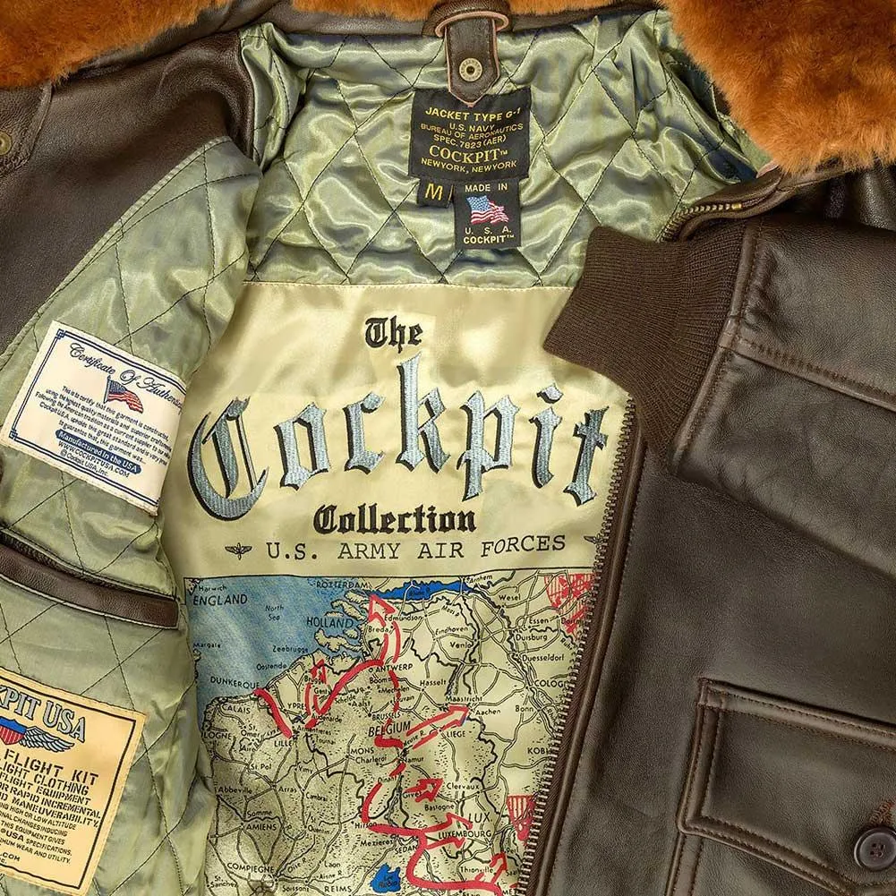 Cockpit USA Men's G-1 Antique Lambskin Leather Flight Jacket - Image 5