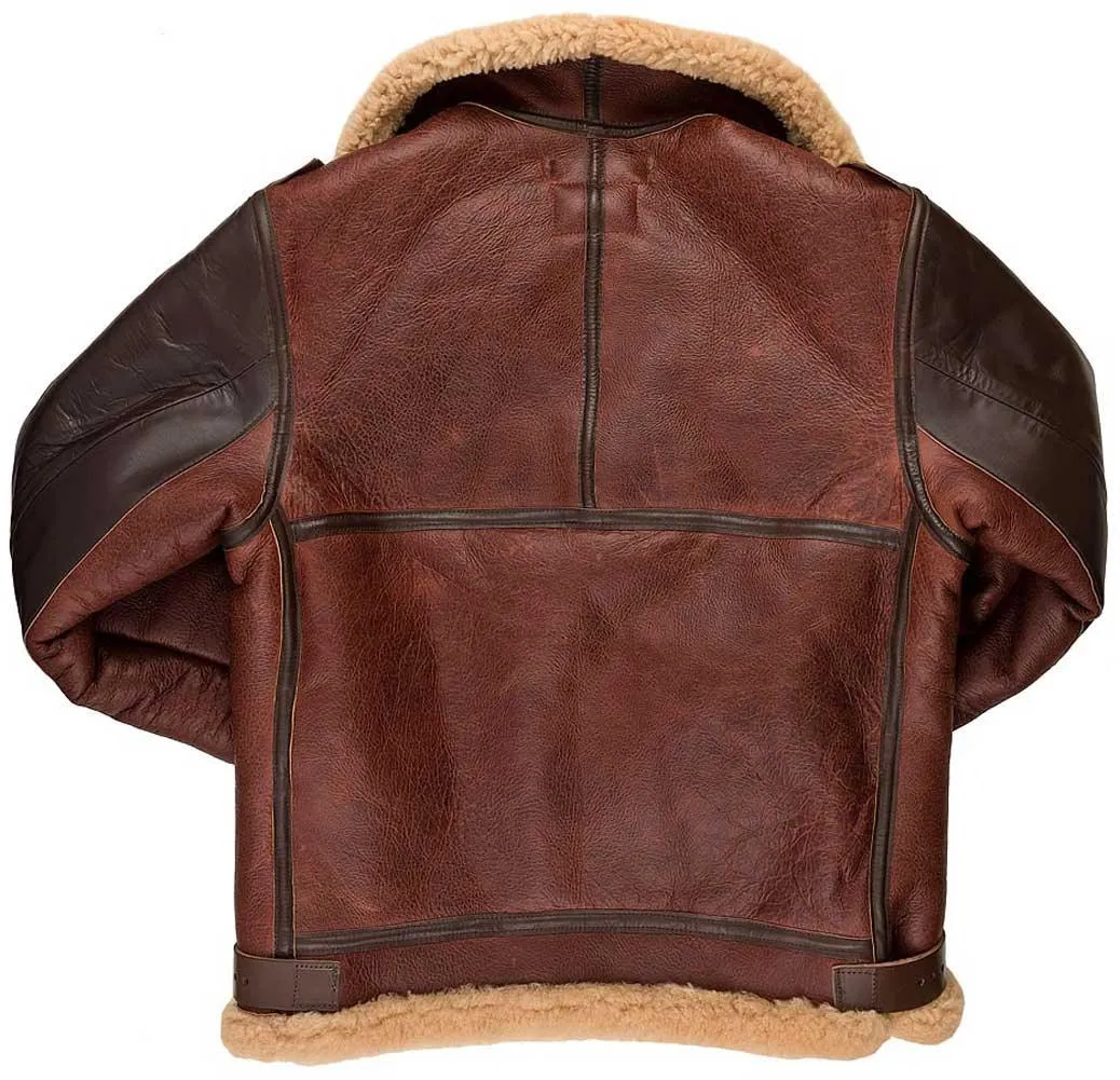 Cockpit USA Men's Pearl Harbor Reproduction B-3 Sheepskin Bomber Jacket - Image 3
