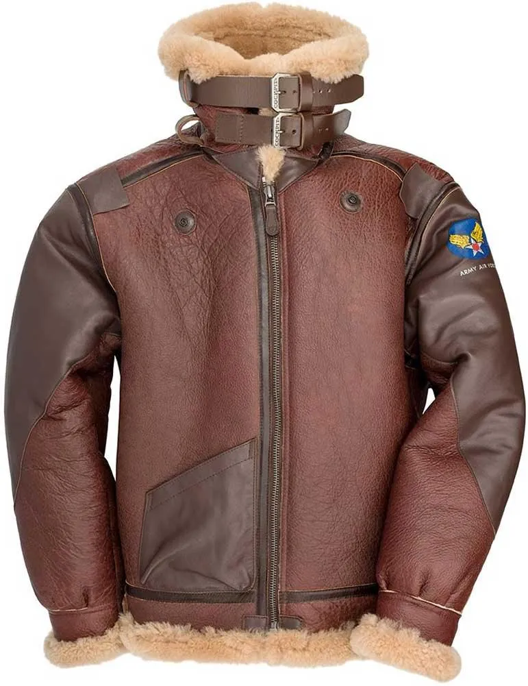 Cockpit USA Men's Pearl Harbor Reproduction B-3 Sheepskin Bomber Jacket - Image 4