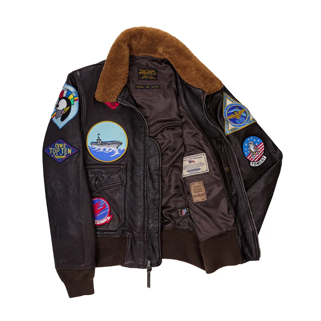 Cockpit USA Men's Reproduction Top Gun G-1 Leather Flight Jacket - Image 3