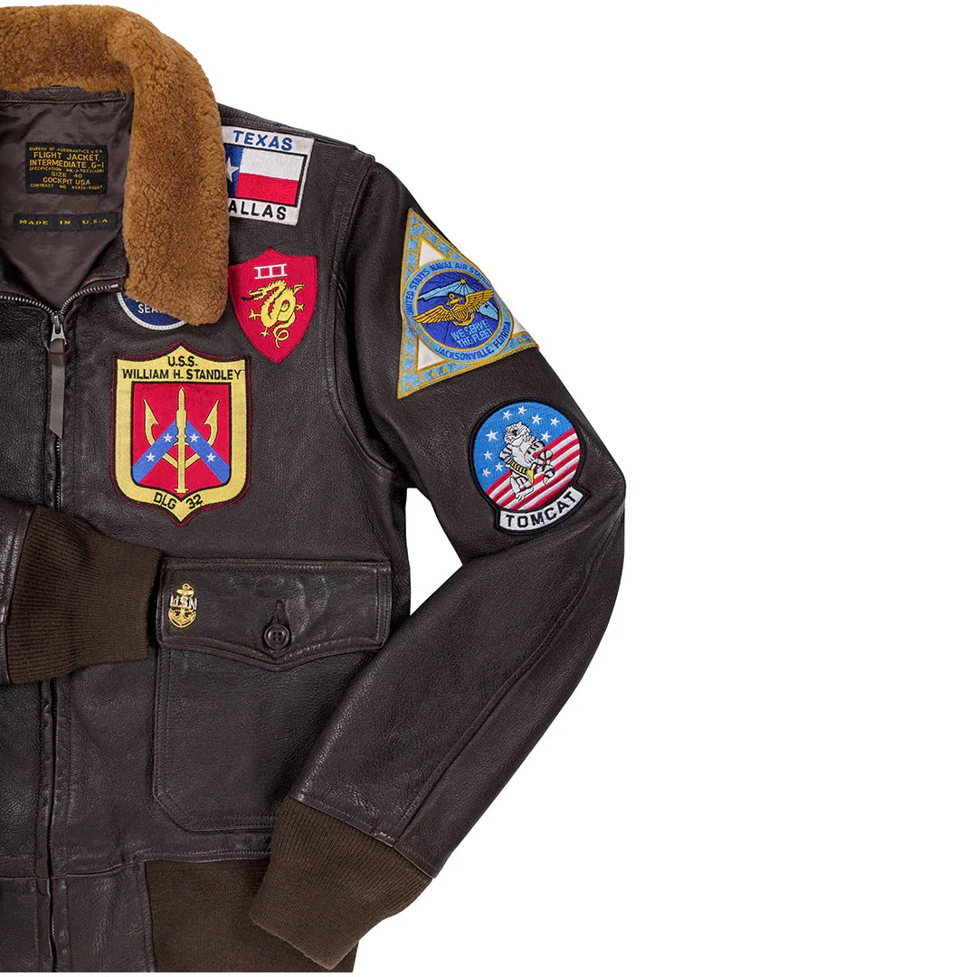 Cockpit USA Men's Reproduction Top Gun G-1 Leather Flight Jacket - Image 5