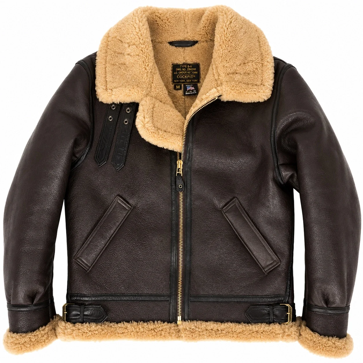 Cockpit USA Men's Spitfire B-3 Sheepskin Bomber Jacket | Made In USA - Image 4