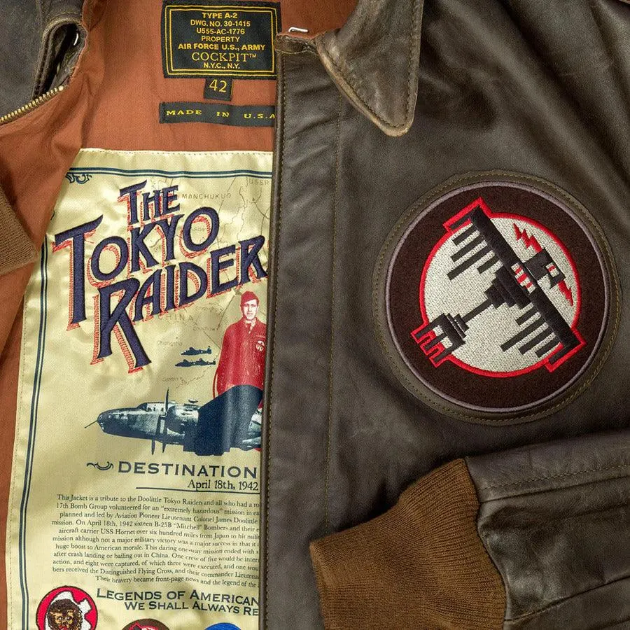 Cockpit USA Men's Tokyo Raiders Horsehide A-2 Flight Jacket | Made In USA - Image 5