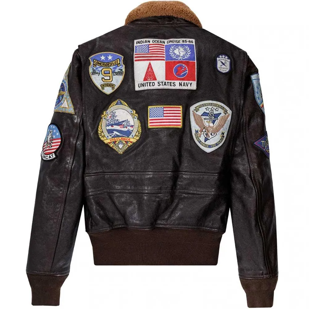 Cockpit USA Men’s Top Gun Maverick G-1 Leather Flight Jacket | Official U.S. Navy Goatskin Bomber – Made in USA - Image 3