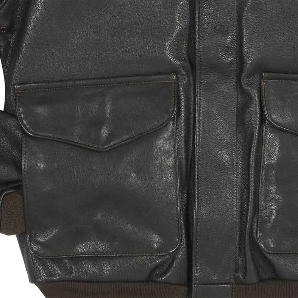 Cockpit USA Men's USAF Goatskin A-2 Flight Jacket - Brown - Image 5