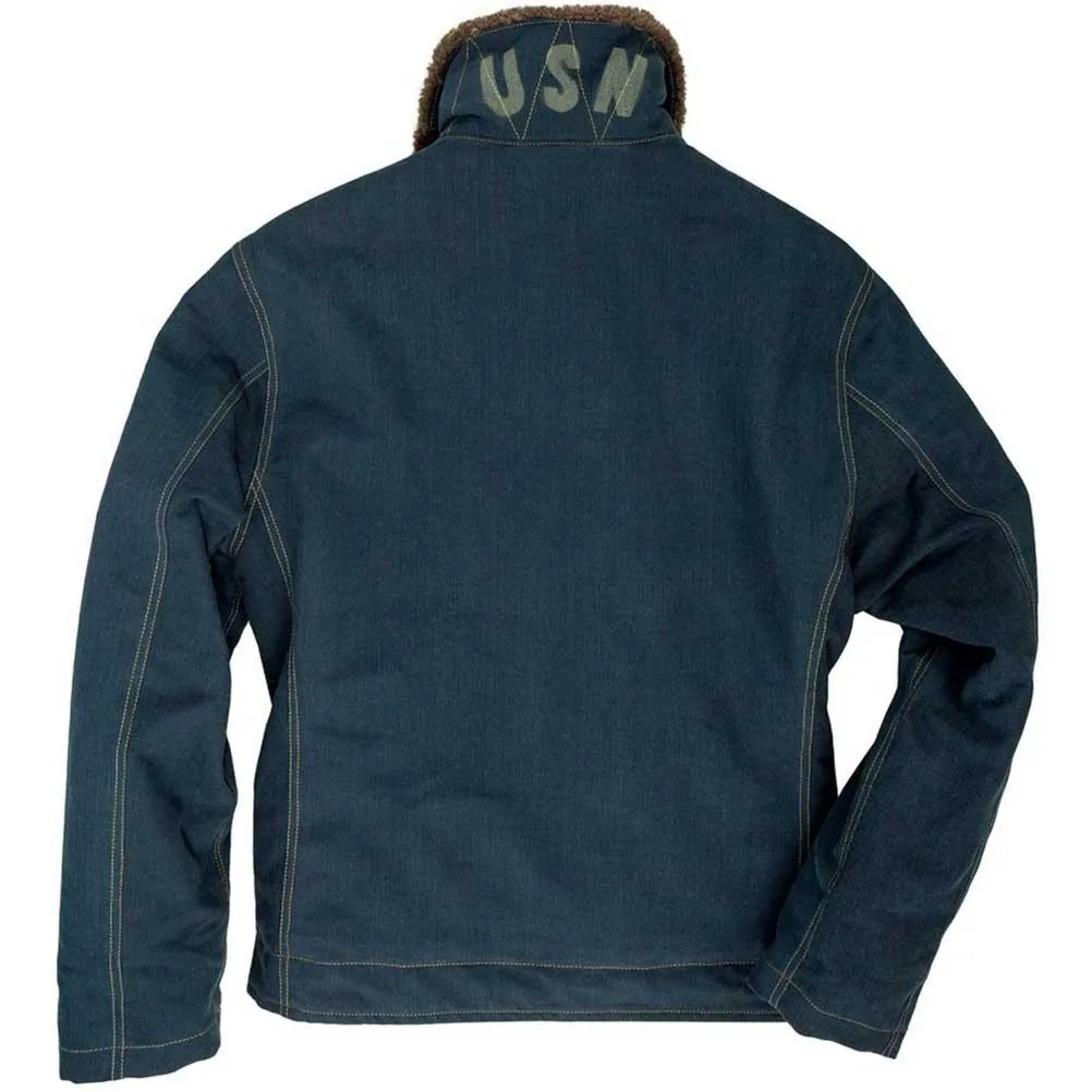Cockpit USA Men's USN N1 Bedford Cord Deck Jacket (Colors: Navy & Sage) - Image 3