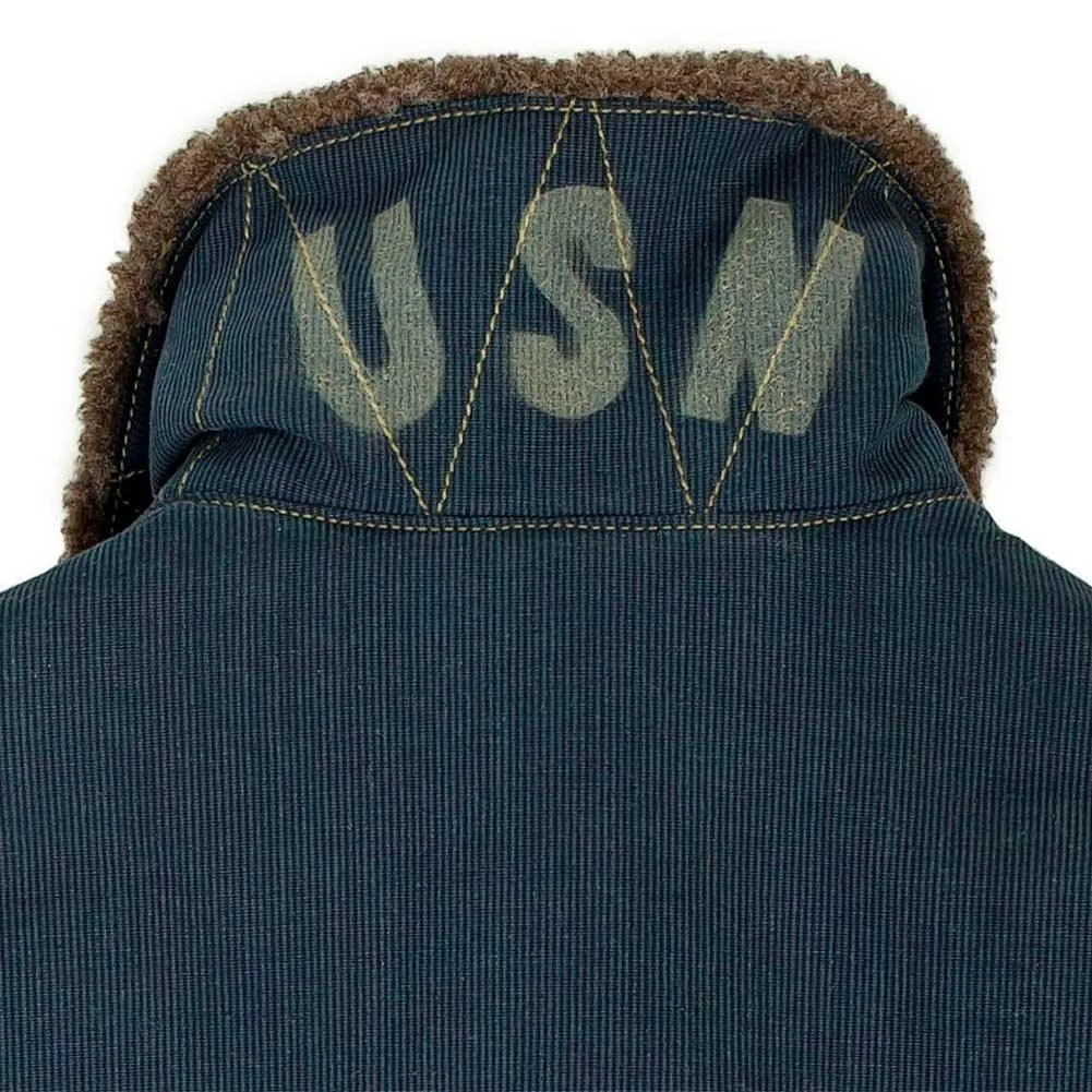 Cockpit USA Men's USN N1 Bedford Cord Deck Jacket (Colors: Navy & Sage) - Image 7