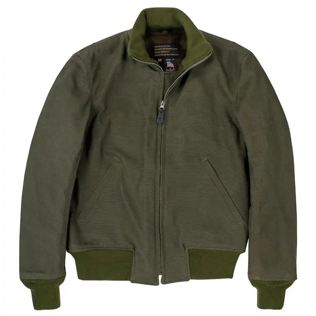Cockpit USA Mens Wool-Lined WWII American Tanker Jacket - Olive