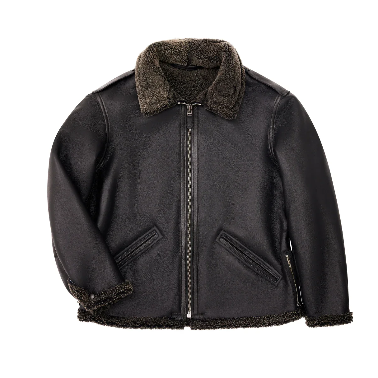 Cockpit USA The Black Ops Shearling B-6 Bomber Jacket - Image 5