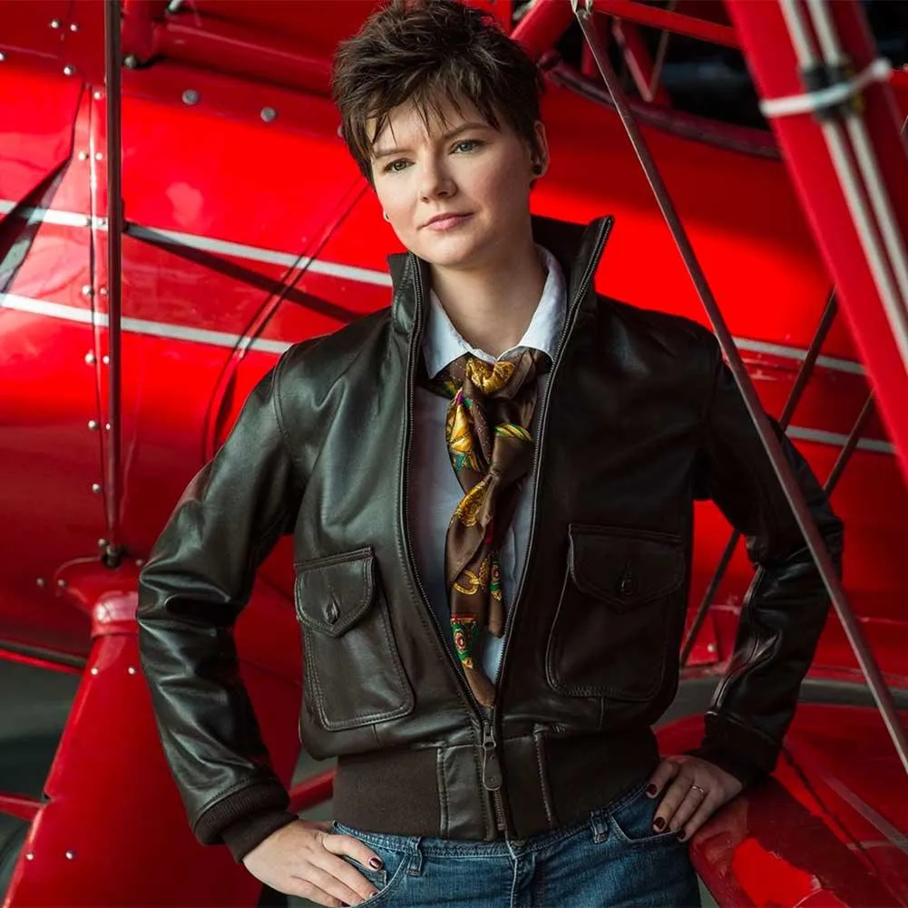 Cockpit USA Women's Amelia Leather Flight Jacket - Image 4