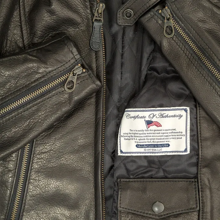 Cockpit USA Women's Cafe Racer Leather Motocross Jacket - Image 5