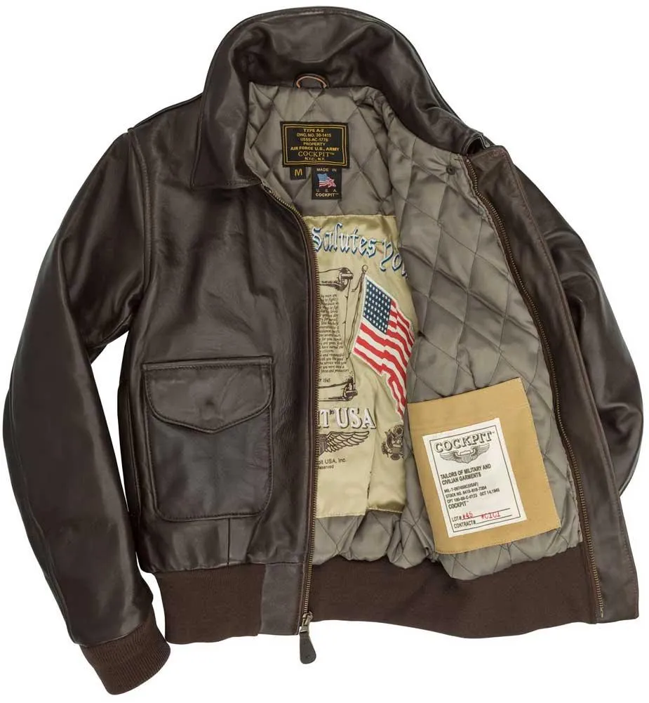 Cockpit USA Women’s WASP A-2 Lambskin Leather Flight Jacket — Classic WWII A-2 Style - Image 3
