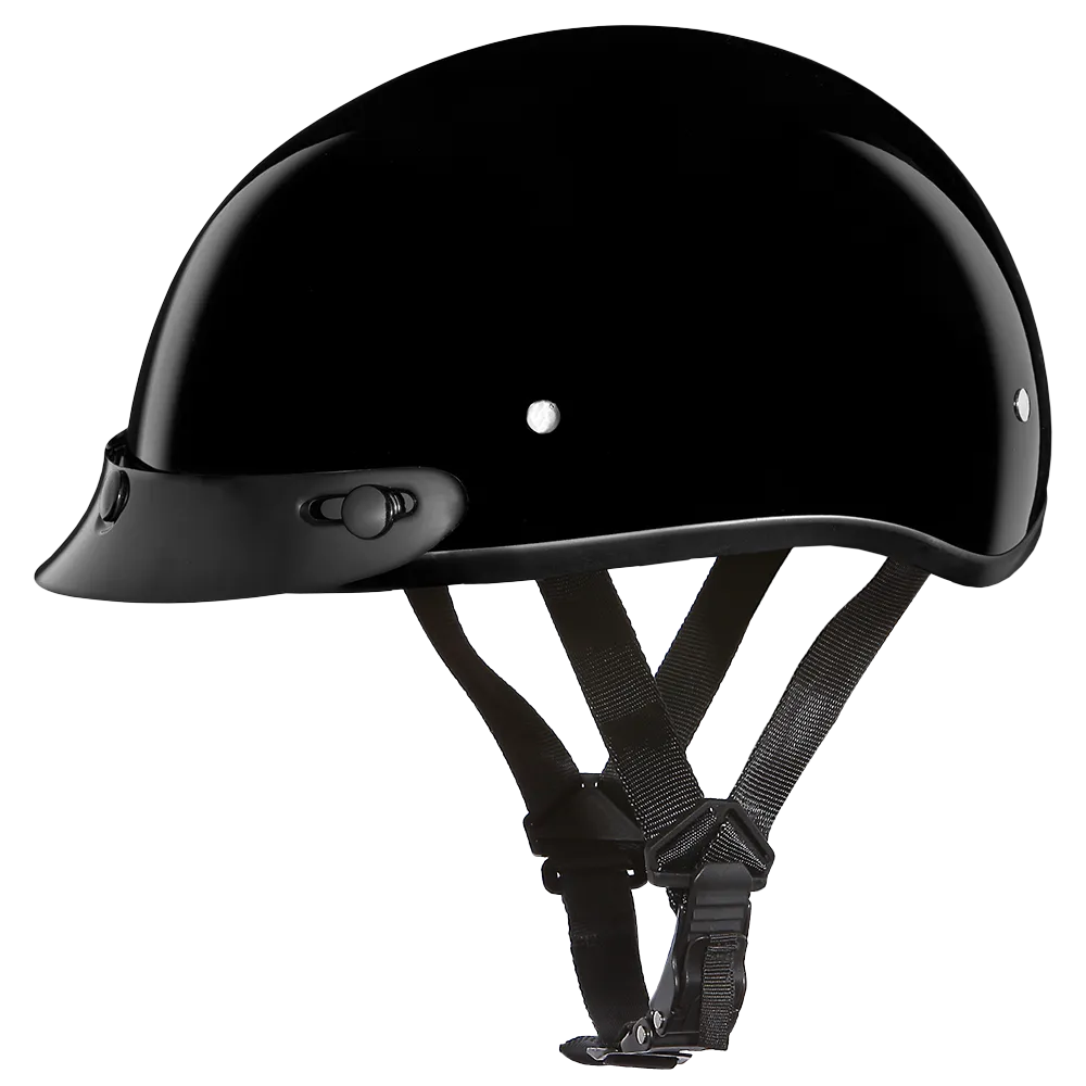 D.O.T. Daytona Skull Cap Jr.- Hi-Gloss Black