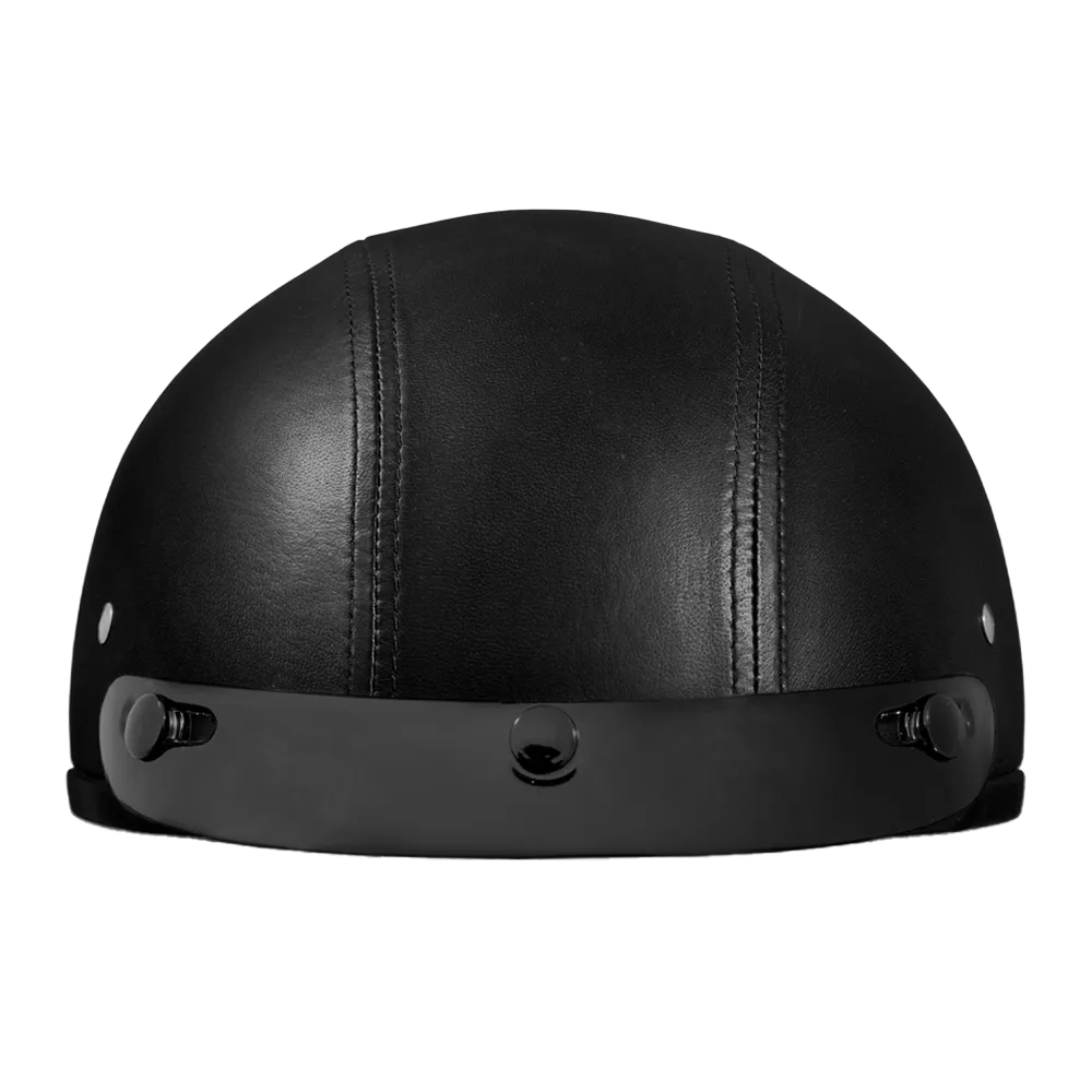 D.O.T. Daytona Skull Cap- Leather Covered - Image 3