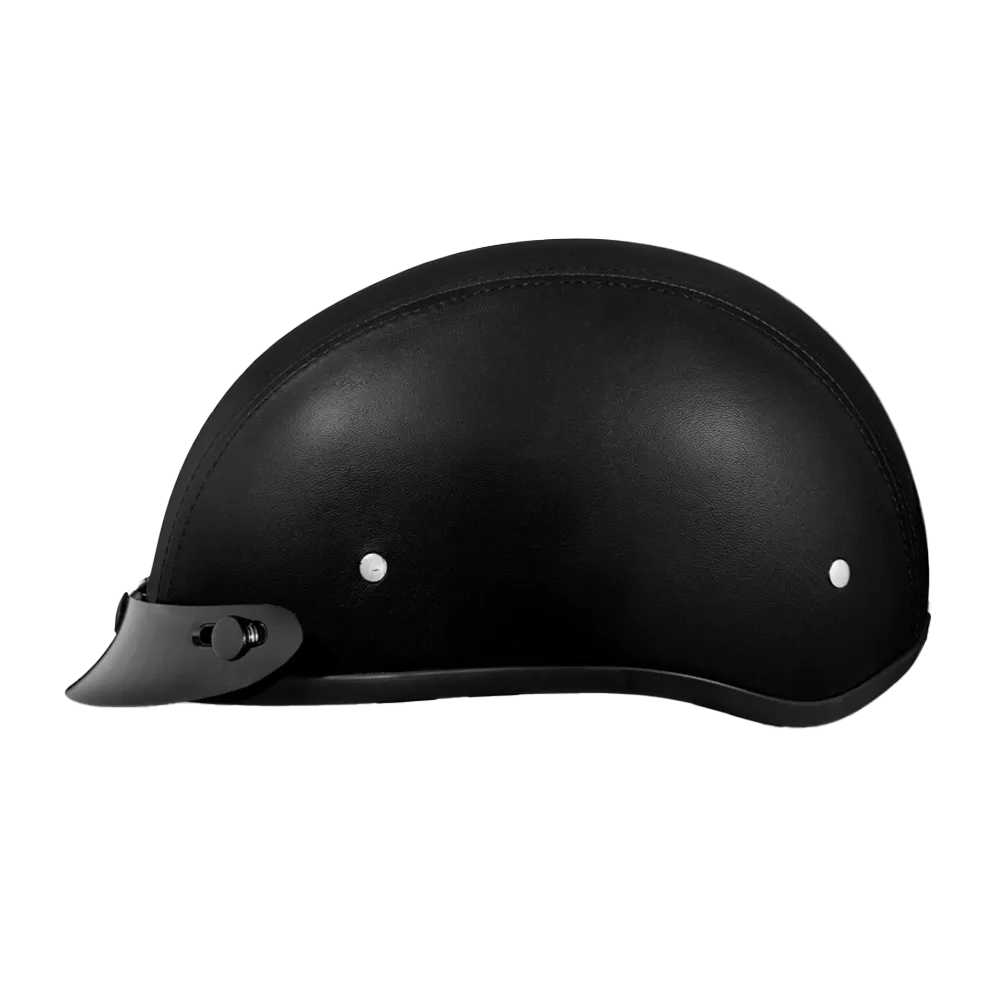 D.O.T. Daytona Skull Cap- Leather Covered - Image 4