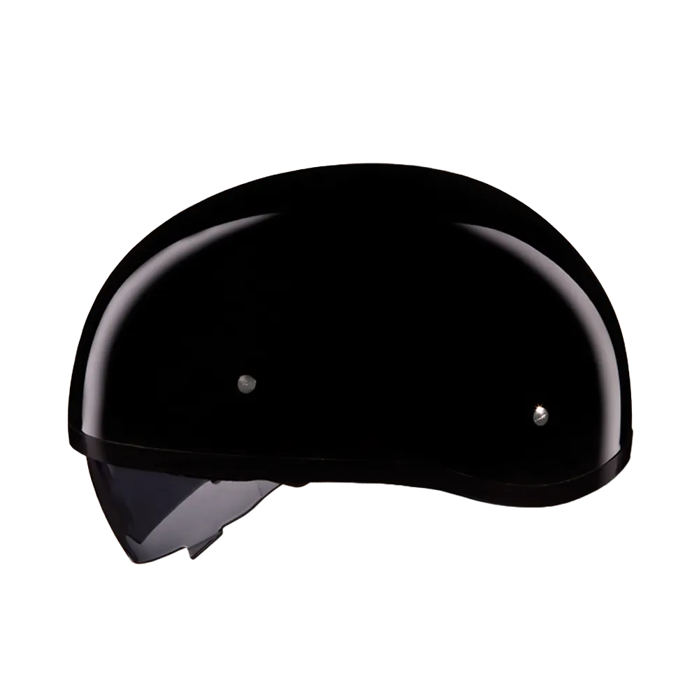 D.O.T. Daytona Skull Cap W/ Inner Shield- Hi-Gloss Black - Image 3