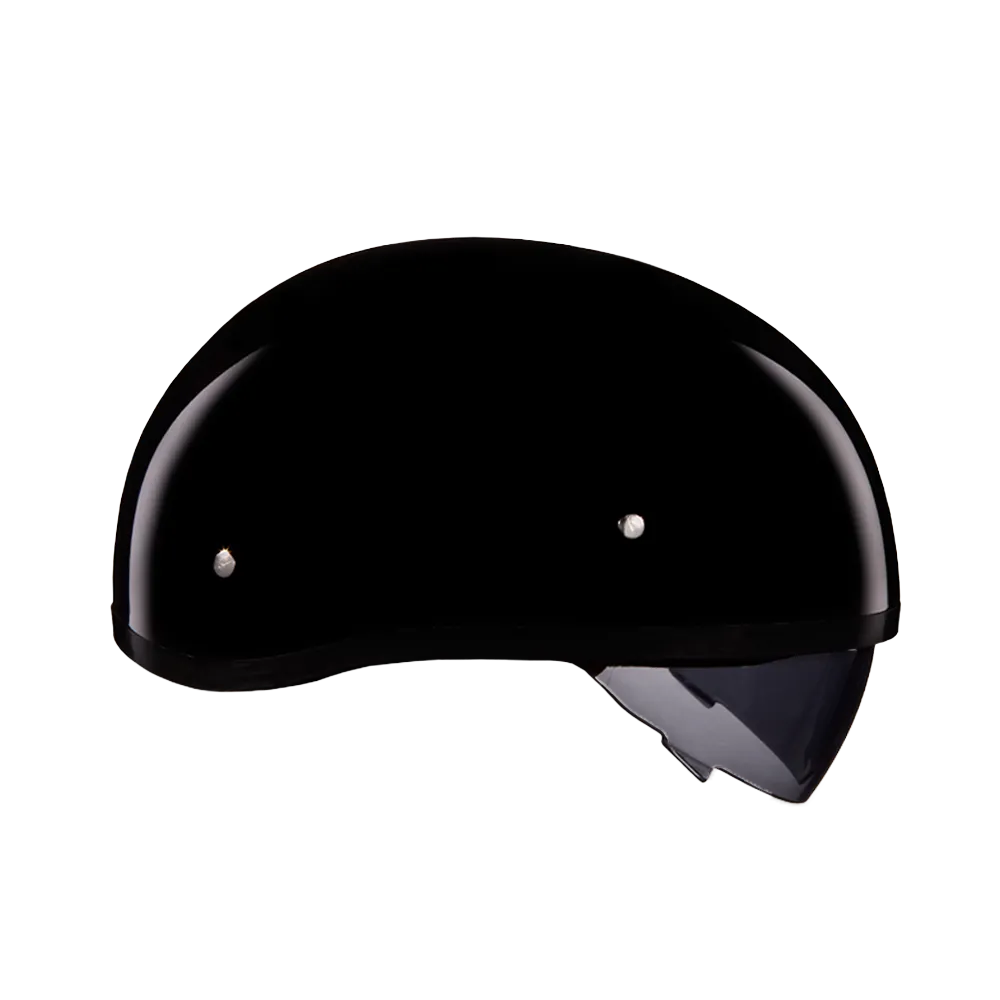 D.O.T. Daytona Skull Cap W/ Inner Shield- Hi-Gloss Black - Image 4