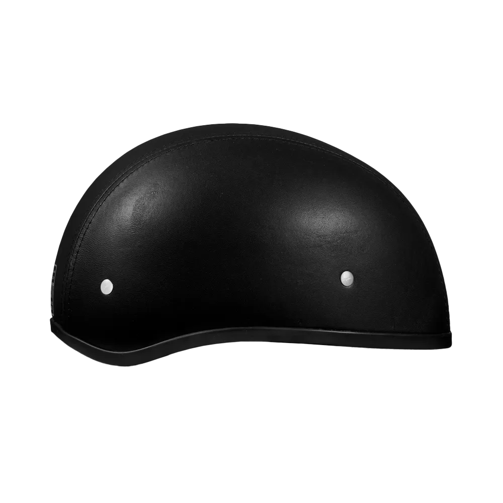 D.O.T. Daytona Skull Cap W/O Visor- Leather Covered - Image 3