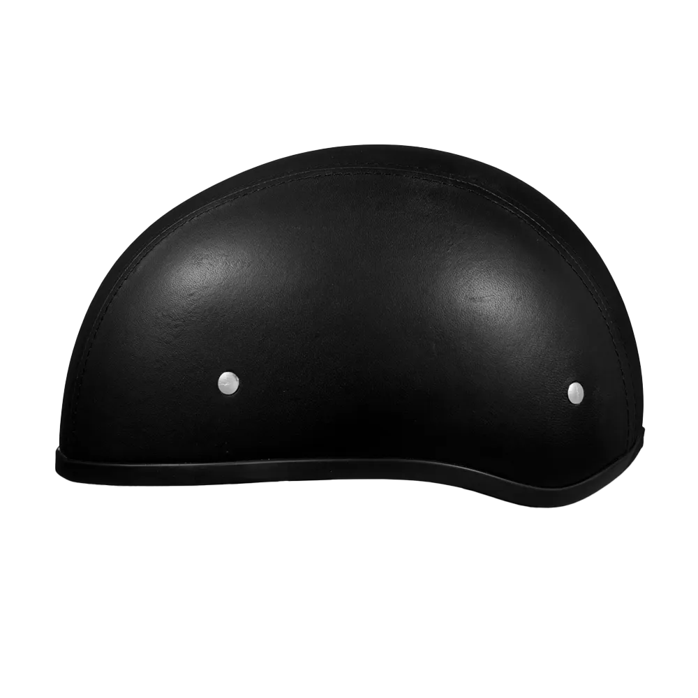 D.O.T. Daytona Skull Cap W/O Visor- Leather Covered - Image 5