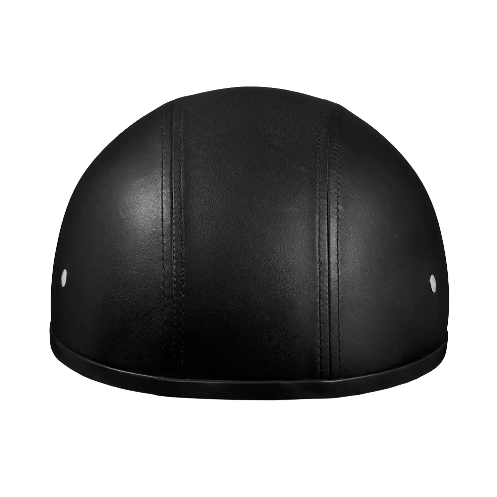 D.O.T. Daytona Skull Cap W/O Visor- Leather Covered - Image 7