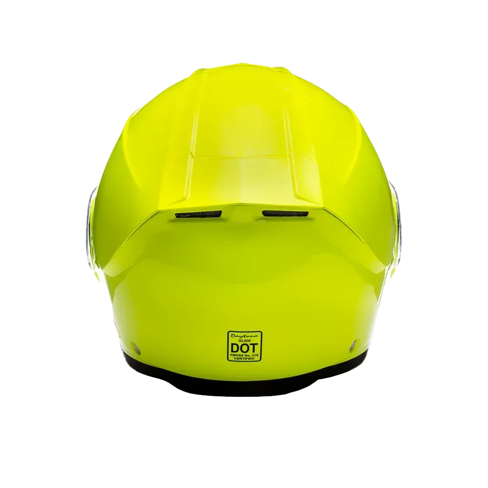 Daytona Glide Modular Motorcycle Helmet - Bluetooth Ready, Dual Visor - Fluorescent Yellow | DOT Approved - Image 3