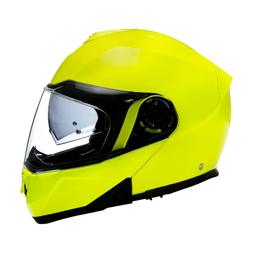 Daytona Glide Modular Motorcycle Helmet - Bluetooth Ready, Dual Visor - Fluorescent Yellow | DOT Approved - Image 4