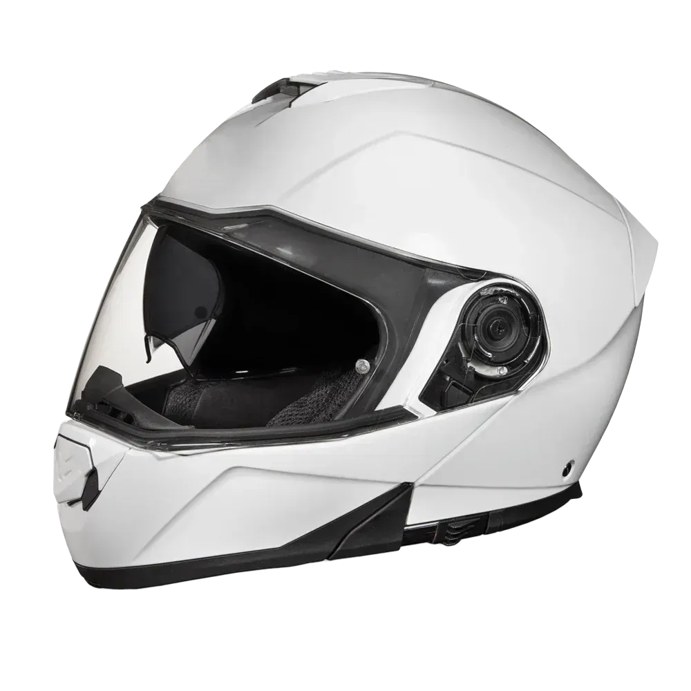 Daytona Glide Modular Motorcycle Helmet - Bluetooth Ready, Dual Visor - Hi-Gloss White | DOT Approved - Image 3