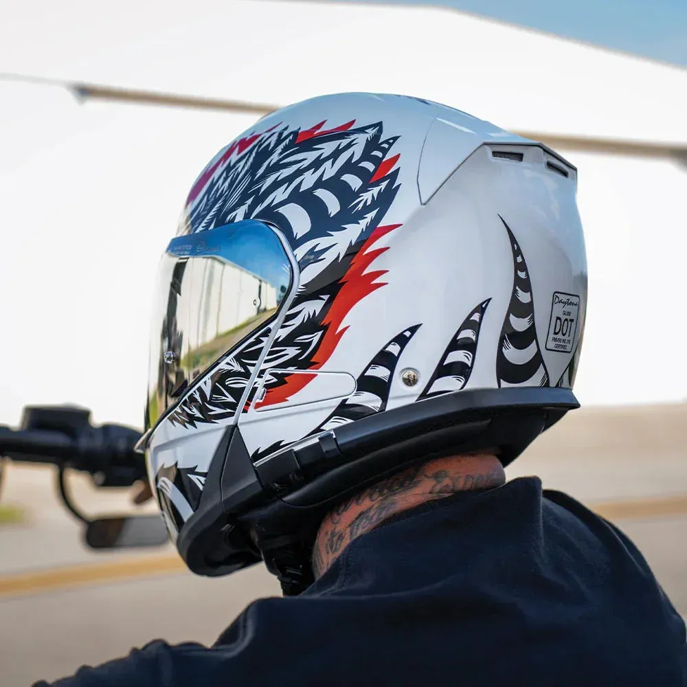 Daytona Glide Modular Motorcycle Helmet - Bluetooth Ready, Dual Visor - Phoenix | DOT Approved - Image 10