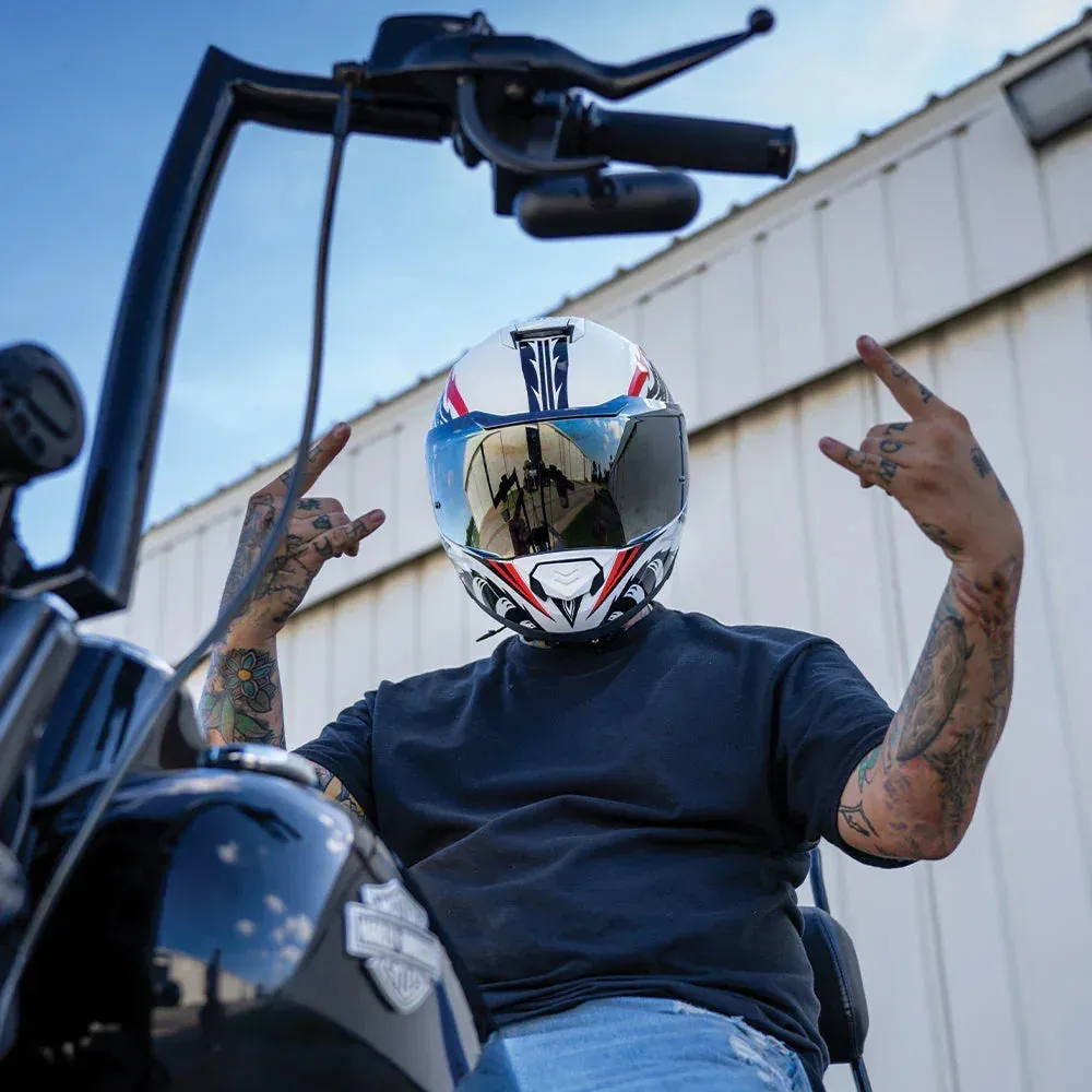 Daytona Glide Modular Motorcycle Helmet - Bluetooth Ready, Dual Visor - Phoenix | DOT Approved - Image 12