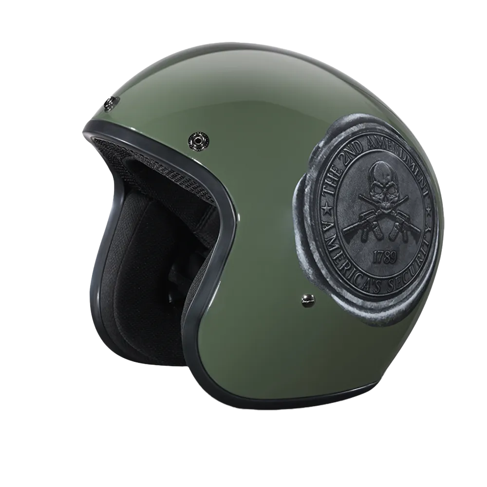 Daytona Cruiser Open Face Motorcycle Helmet - Visor & Graphics - 2nd Amendment Seal | DOT Approved - Image 5