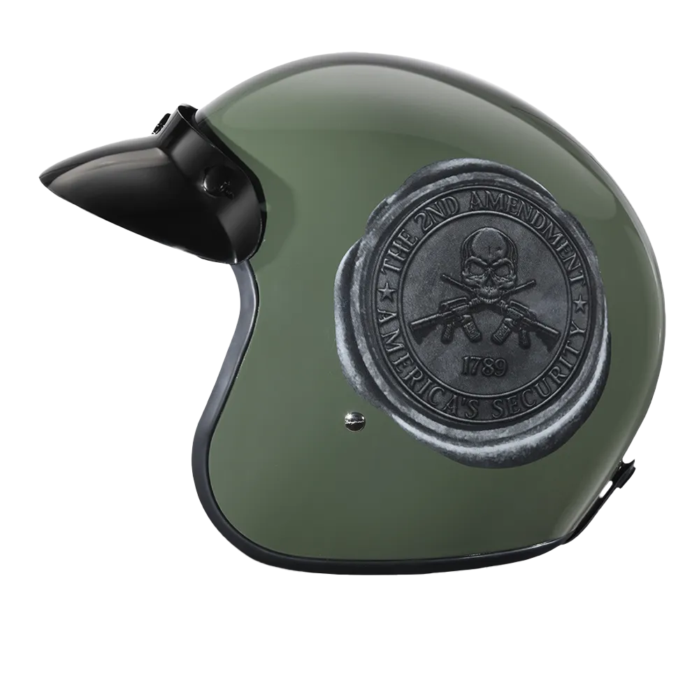 Daytona Cruiser Open Face Motorcycle Helmet - Visor & Graphics - 2nd Amendment Seal | DOT Approved - Image 6