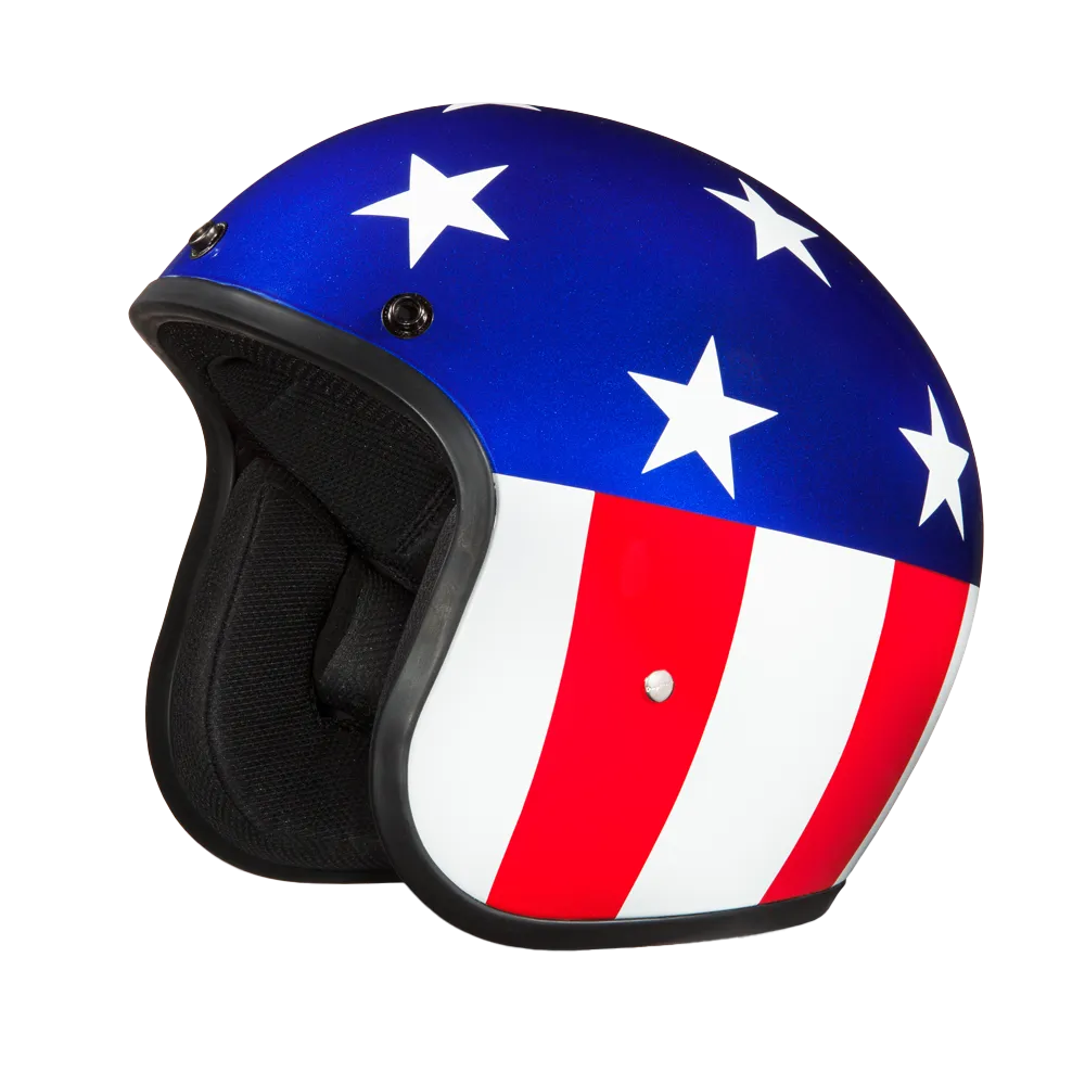 Daytona Cruiser Open Face Motorcycle Helmet - Visor & Graphics - Captain America | DOT Approved - Image 8