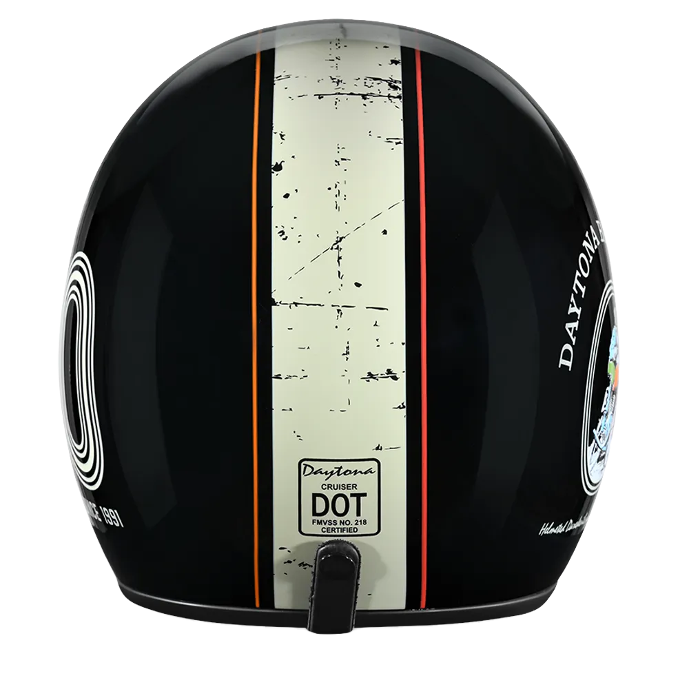 Daytona Cruiser Open Face Motorcycle Helmet - Visor & Graphics - Daytona 30th | DOT Approved - Image 4