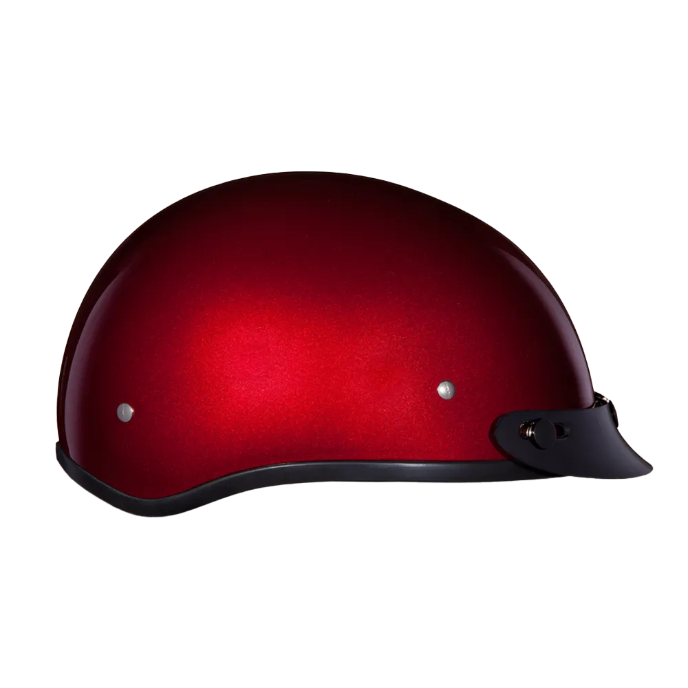 Daytona Skull Cap Half Shell Motorcycle Helmet - Beanie Style - Black Cherry | DOT Approved - Image 4
