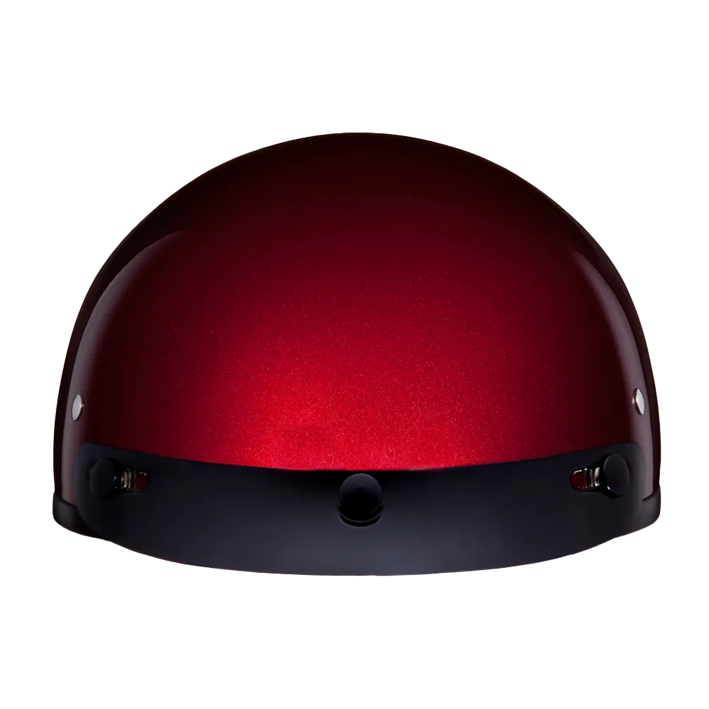Daytona Skull Cap Half Shell Motorcycle Helmet - Beanie Style - Black Cherry | DOT Approved - Image 6