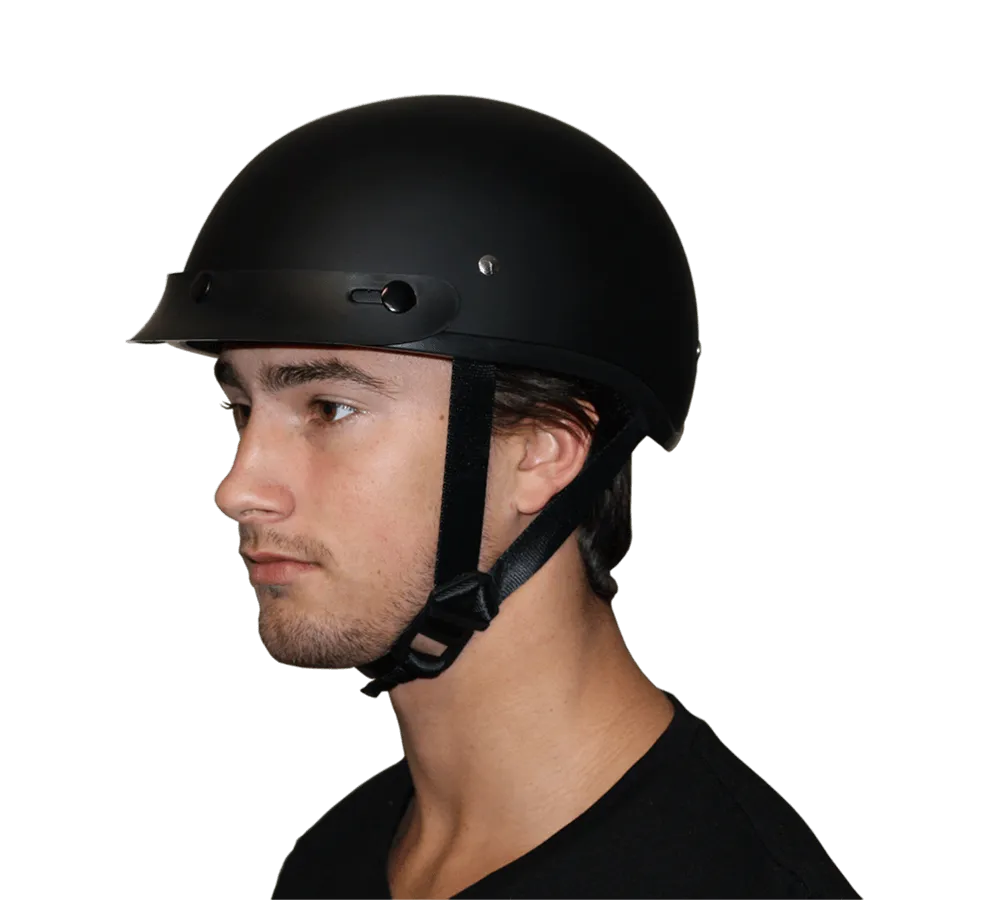 Daytona Skull Cap Half Shell Motorcycle Helmet - Beanie Style - Black Cherry | DOT Approved - Image 7