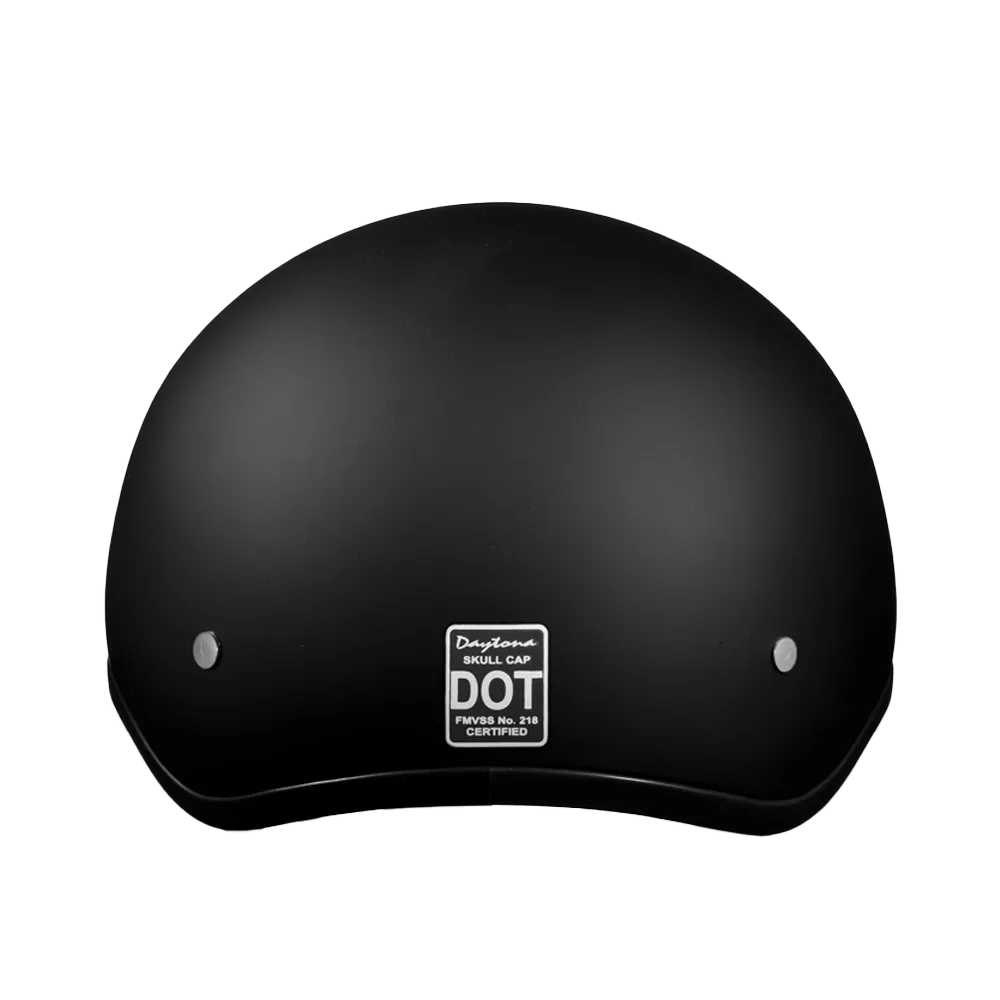 Daytona Skull Cap Half Shell Motorcycle Helmet - Beanie Style - Dull Black | DOT Approved - Image 3