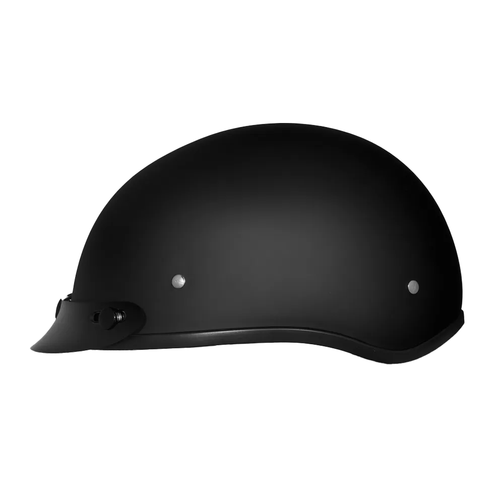 Daytona Skull Cap Half Shell Motorcycle Helmet - Beanie Style - Dull Black | DOT Approved - Image 4