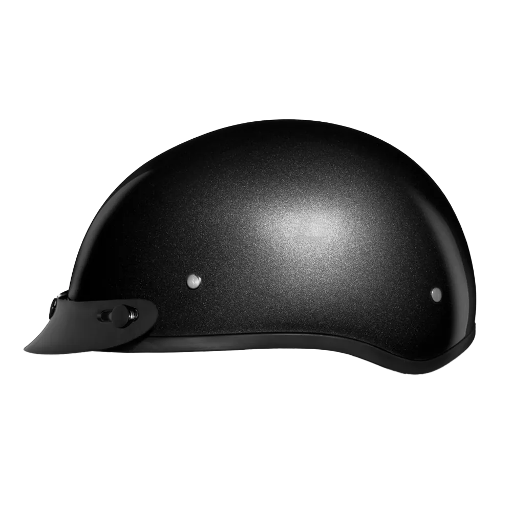 Daytona Skull Cap Half Shell Motorcycle Helmet - Beanie Style - Gun Metal Grey Metallic | DOT Approved - Image 4