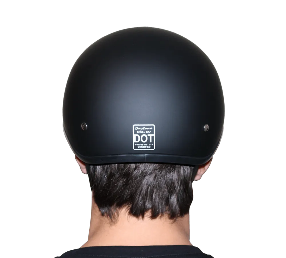 Daytona Skull Cap Half Shell Motorcycle Helmet - Beanie Style - Pearl White | DOT Approved - Image 9