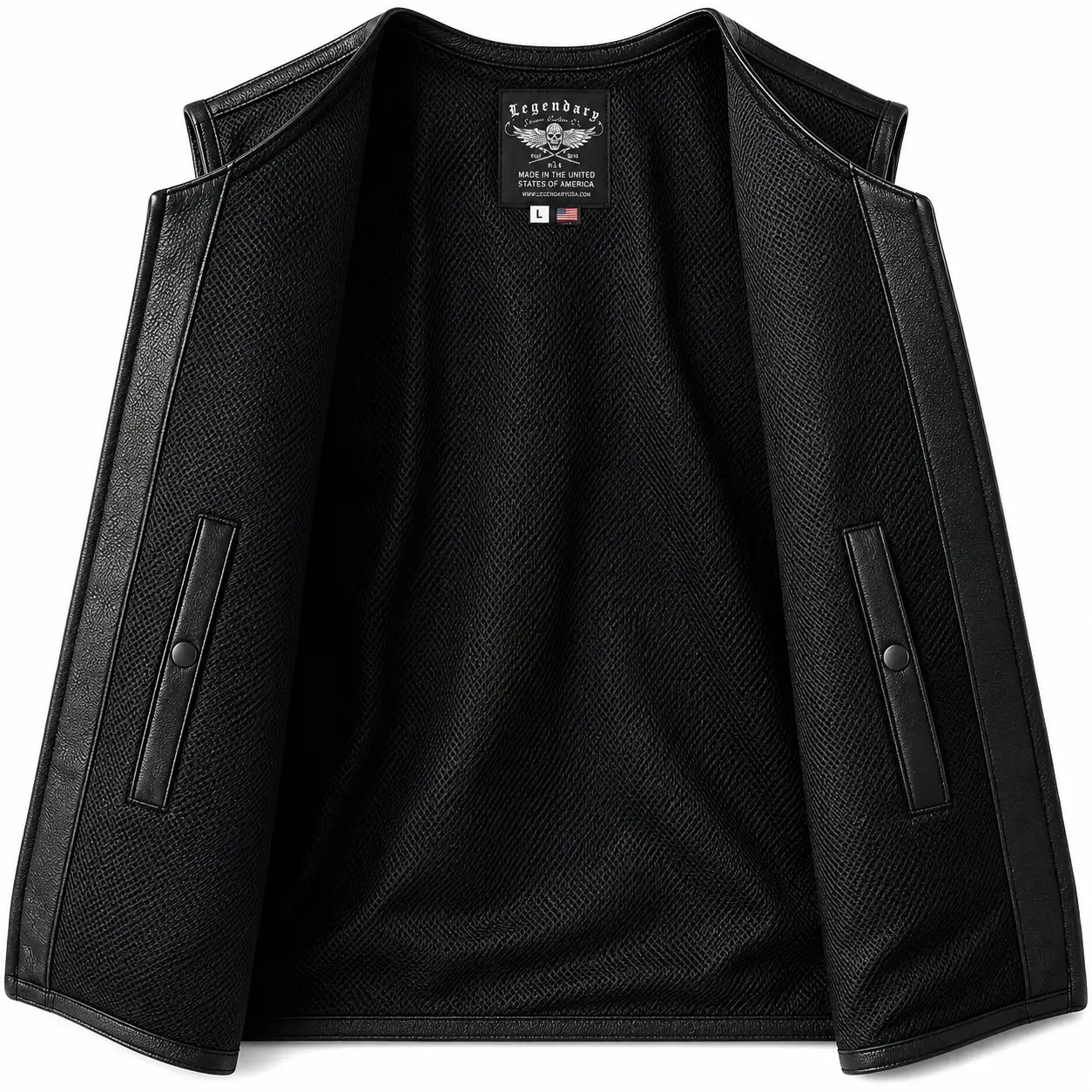Legendary Beatdown Perforated Leather Vest — V-Neck Collar - Image 2