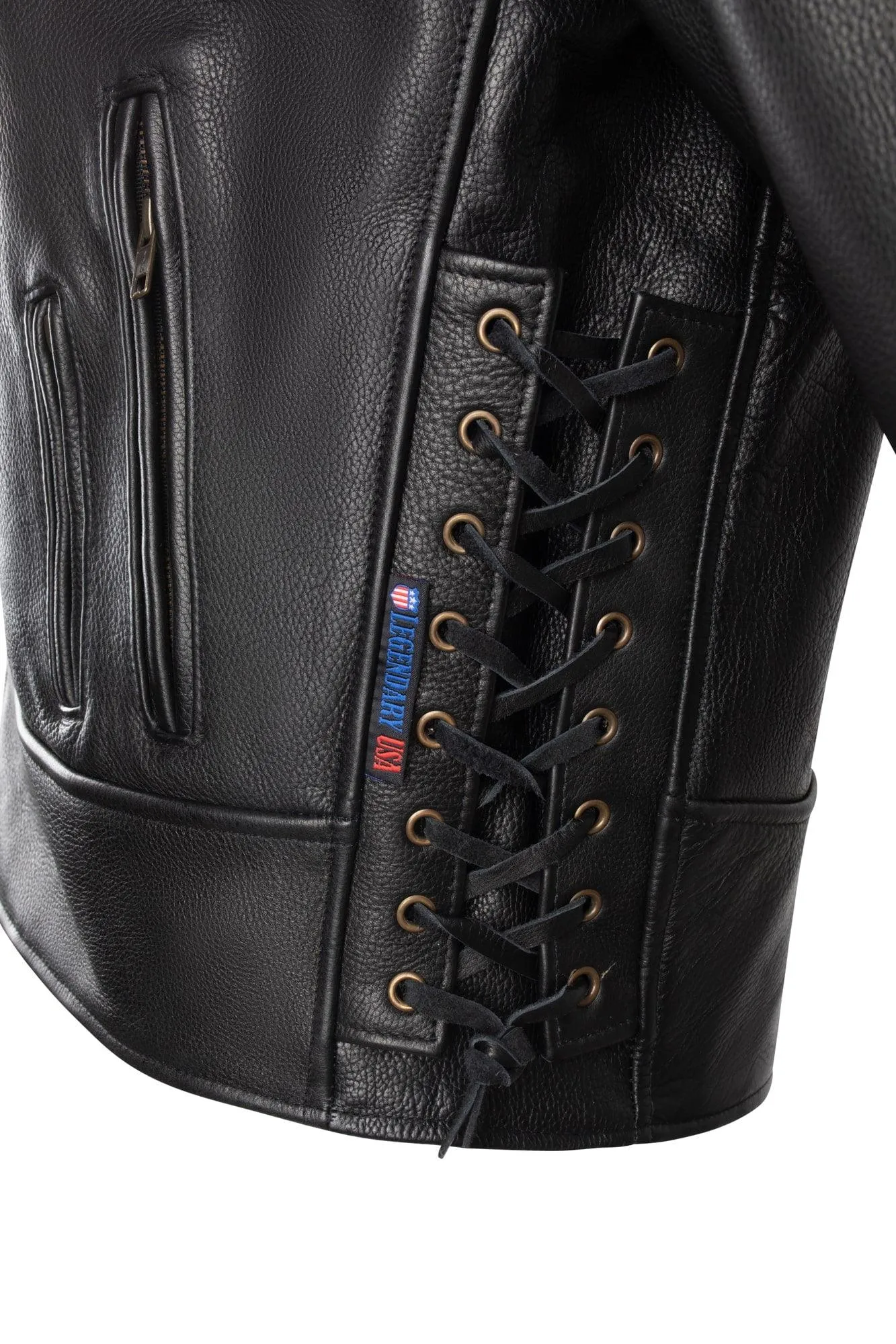 Legendary Black Hills Men's Leather Motorcycle Jacket - Image 4