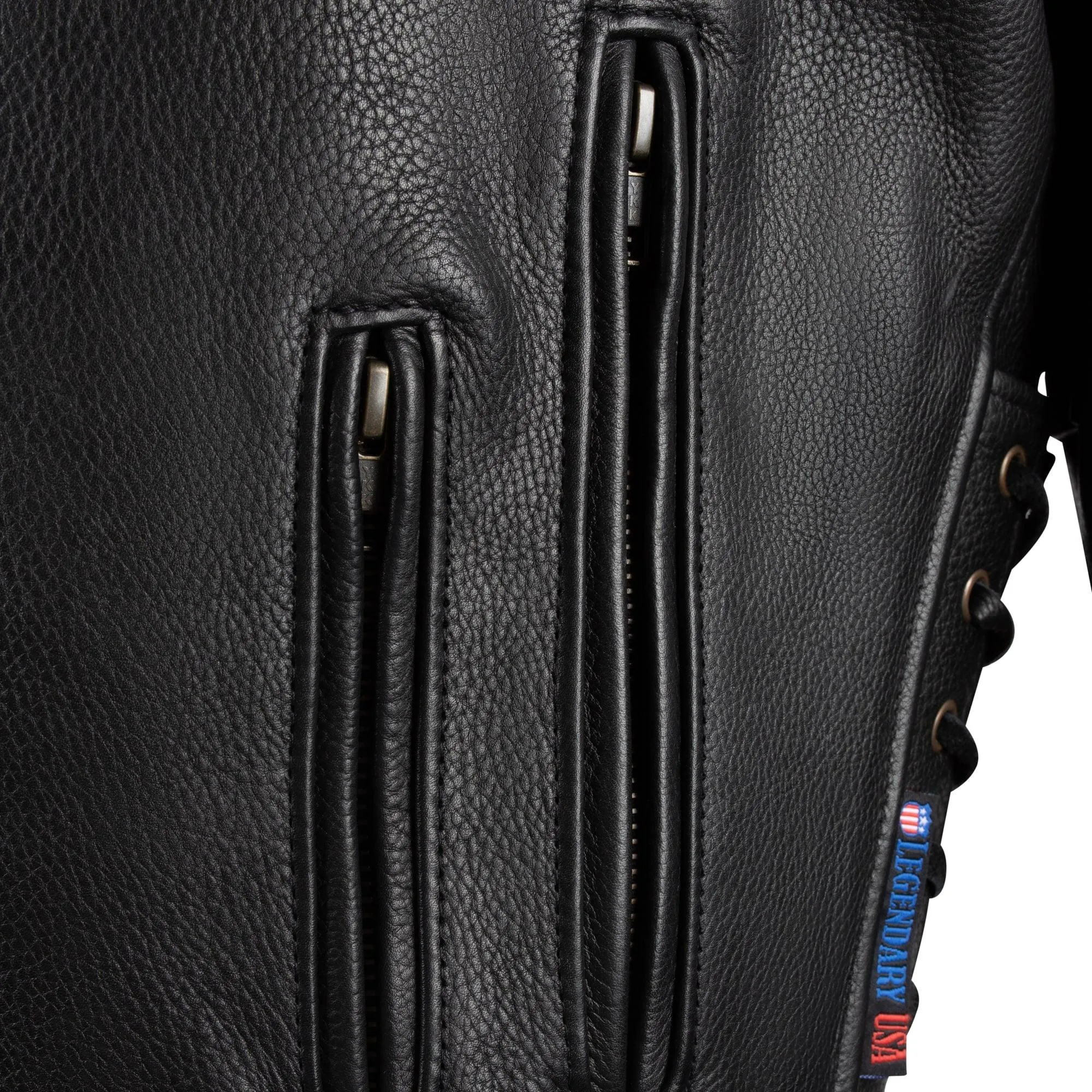 Legendary Black Hills Men's Leather Motorcycle Jacket - Image 5