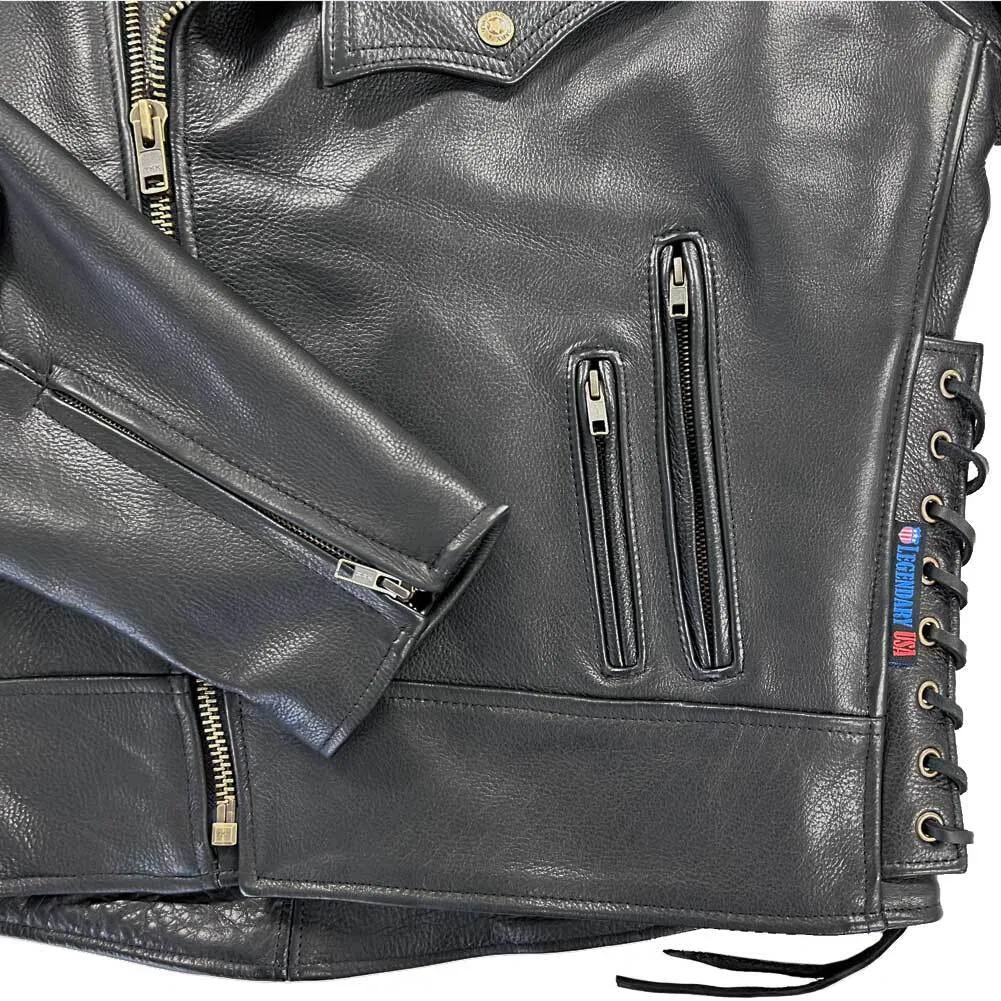 Legendary Black Hills Men's Leather Motorcycle Jacket - Image 6