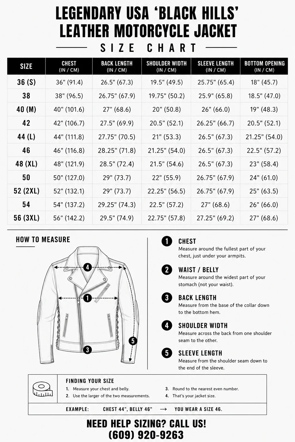 Legendary Black Hills Men's Leather Motorcycle Jacket - Image 7